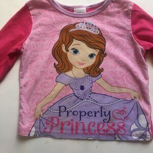 Disney Sofia The First Size 2 Pajama Top Toddler Girl Properly Princess Pink